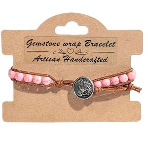Pink Gemstone Wrap Bracelet